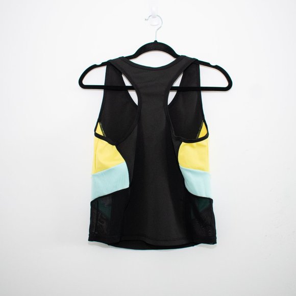 New York and Company Racerback Tank Top Blue and Yellow Color block size Large - Picture 4 of 4